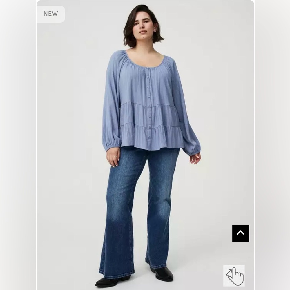 Torrid Tiered Button Babydoll Top - Picture 5 of 10